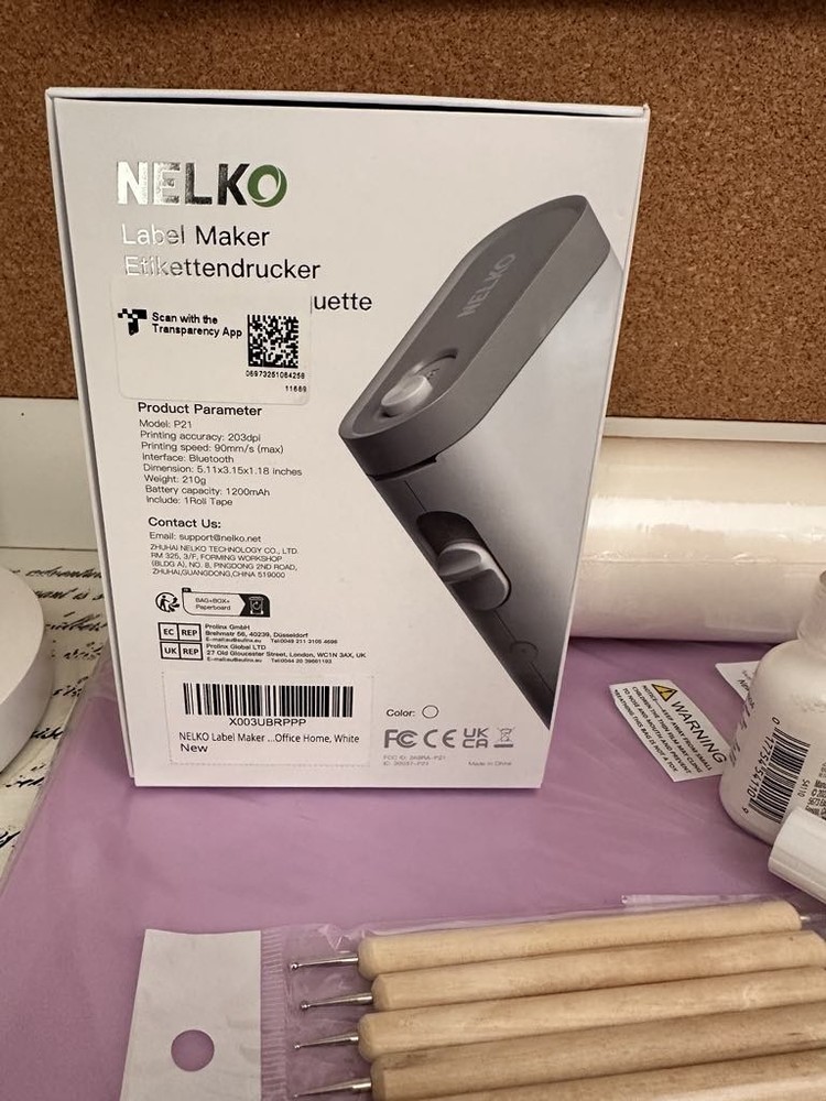 Nelko P21 Label Maker with Self-Adhesive Embroidery Stabilizer and Supplies