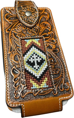 AZTEC COSS LEATHER PHONE HOLSTER POUCH TAPESTRY BELT LOOP UNIVERSAL #EH13018 - Picture 47 of 51