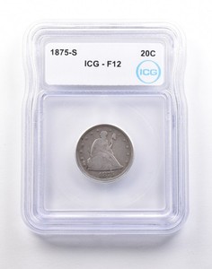 1875-S Seated Liberty Twenty Cents F12 ICG a5075