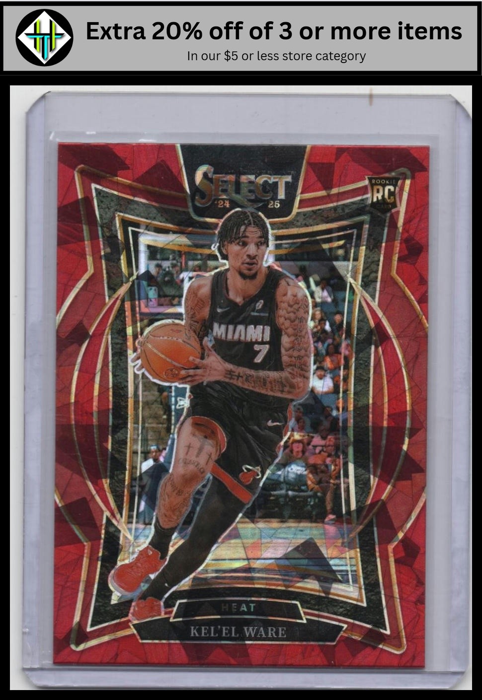 Kel'el Ware Rookie 2024-25 Panini Select #66 Red Ice Miami Heat