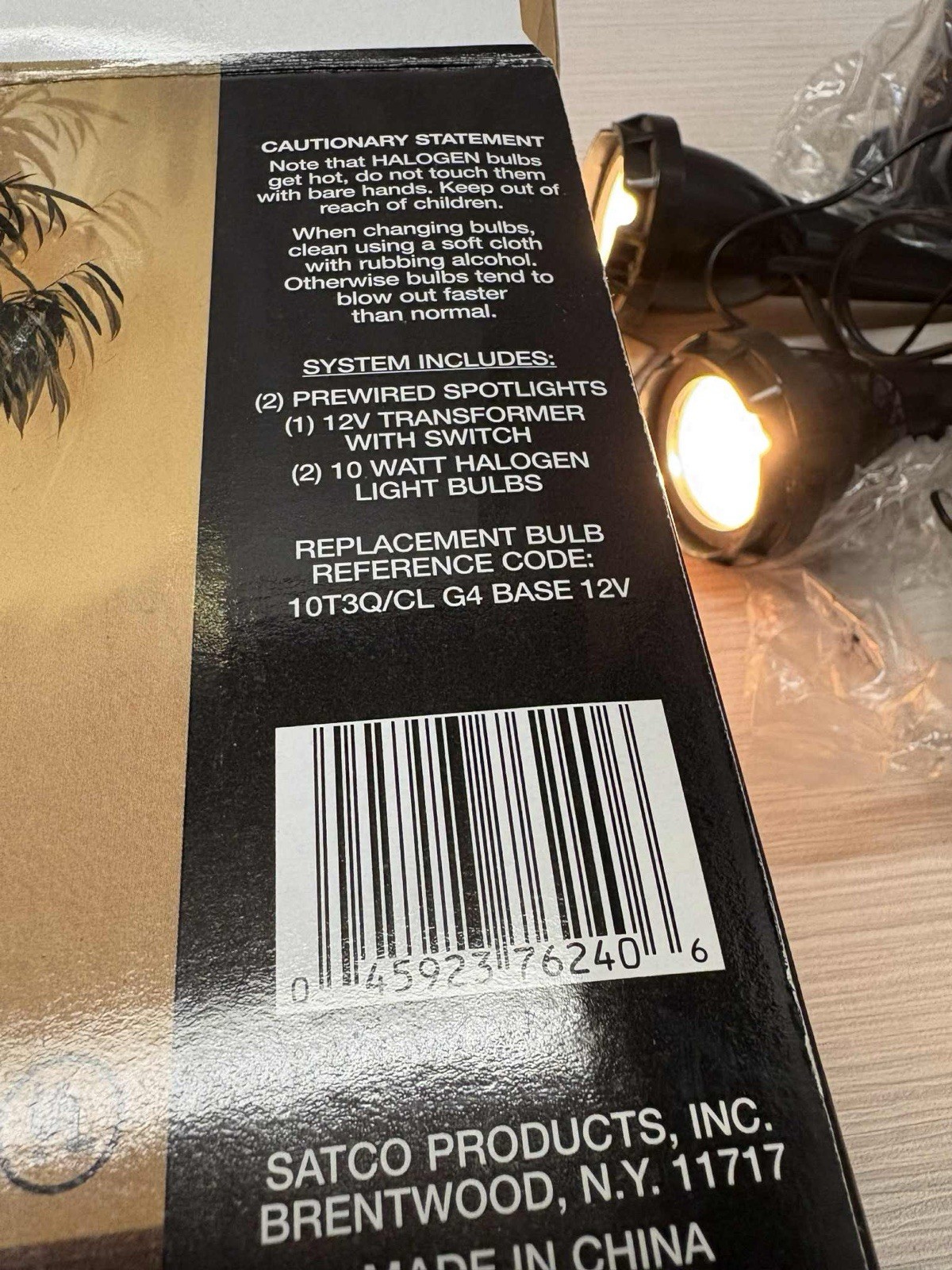 Satco Decorative Halogen Plant Lighting System with 2 Spotlights Vtg . FREE SHIP