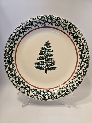 Furio X-mas Tree Spungware 10 1/4'' Dinner Plate Excellent VNT Condition Italy 