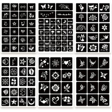 ChurlChurl 575pcs Temporary Tattoo Stencils, 20 Sheets Henna Tattoo Stencil Kit