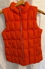 Vintage Gap Vest Women  s Medium Orange Goose Down Puffer Full Zip Hike Outdoors