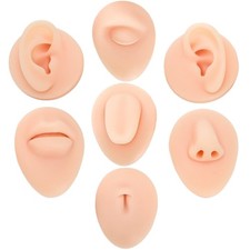 Acshio 7 Pack Silicone Piercing Model, Soft Flexible Skin Color