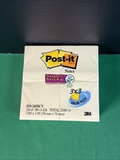 Post-it Notes Super Sticky Pads 3" x 3" Canary Yellow 24 Pads - 2,160 Sheets