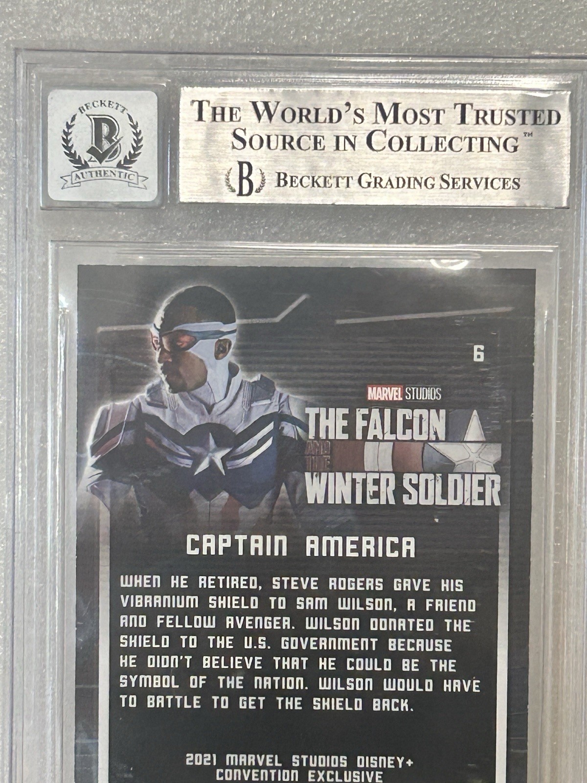 Anthony Mackie SIGNED 2021 Marvel Upper Deck SDCC Captain America #6 BAS AUTO 10 view 7