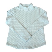 J.Crew Crewcuts Mint Mock Turtleneck Quilted L/S Sweatshirt Kids Large 10-11 