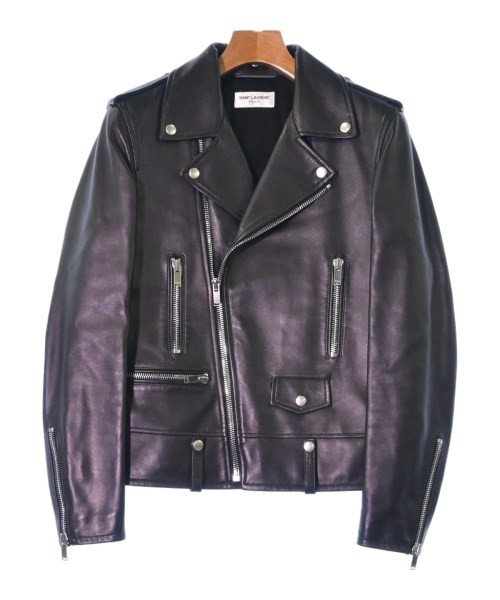 Saint Laurent Paris giacca di pelle da uomo nera taglia 42 in