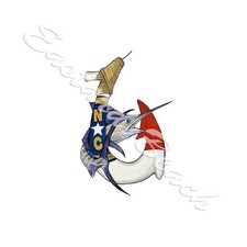 Decal Vinyl Sticker NC Hook and Marlin Made in USA
