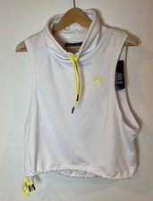 NWT Under Armour Sleeveless Sweatshirt Drawstring Waist Athletic White M New