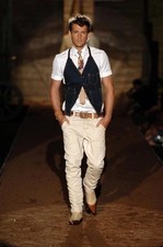 SS 2006 DSQUARED2 Raw Denim Vest Apron Suspen...