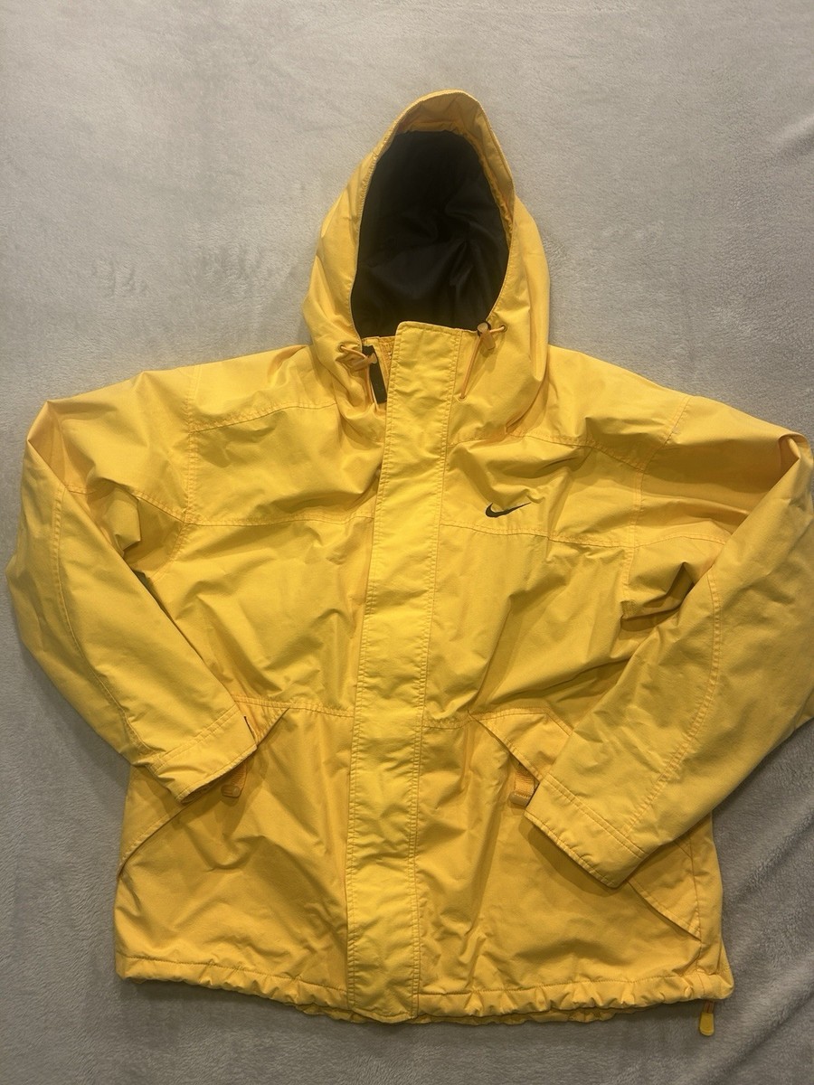 Vintage Men's Nike Climafit Tech Jacket Breathable Medium Yellow