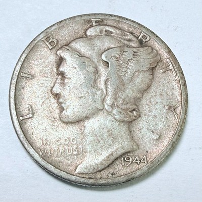 1944=S MERCURY DIME, 90% SILVER, VERY FINE DETAILS FREE SHIPPING #9262