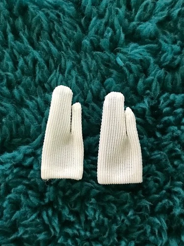 Vintage Barbie EARLY SHORT WHITE Tricot GLOVES - EXC.   (1960s)