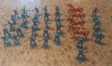 Lot Of 32 Cowboys And 4 Horses