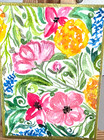 ACEO Original Painting Watercolor Flower Garden Gold Accent 2.5x3.5 OOAK Signed — photo 1