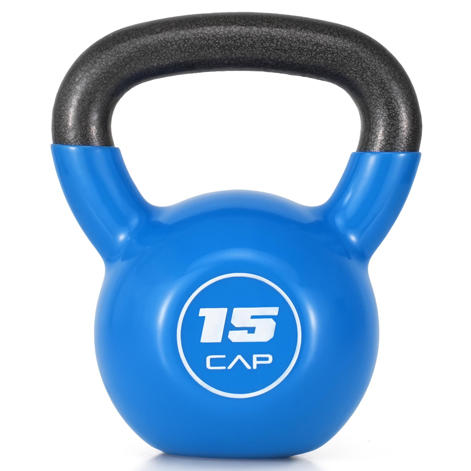 CAP Vinyl Coated Cast Iron Kettlebell, 10-50 LB Home Gym Weight