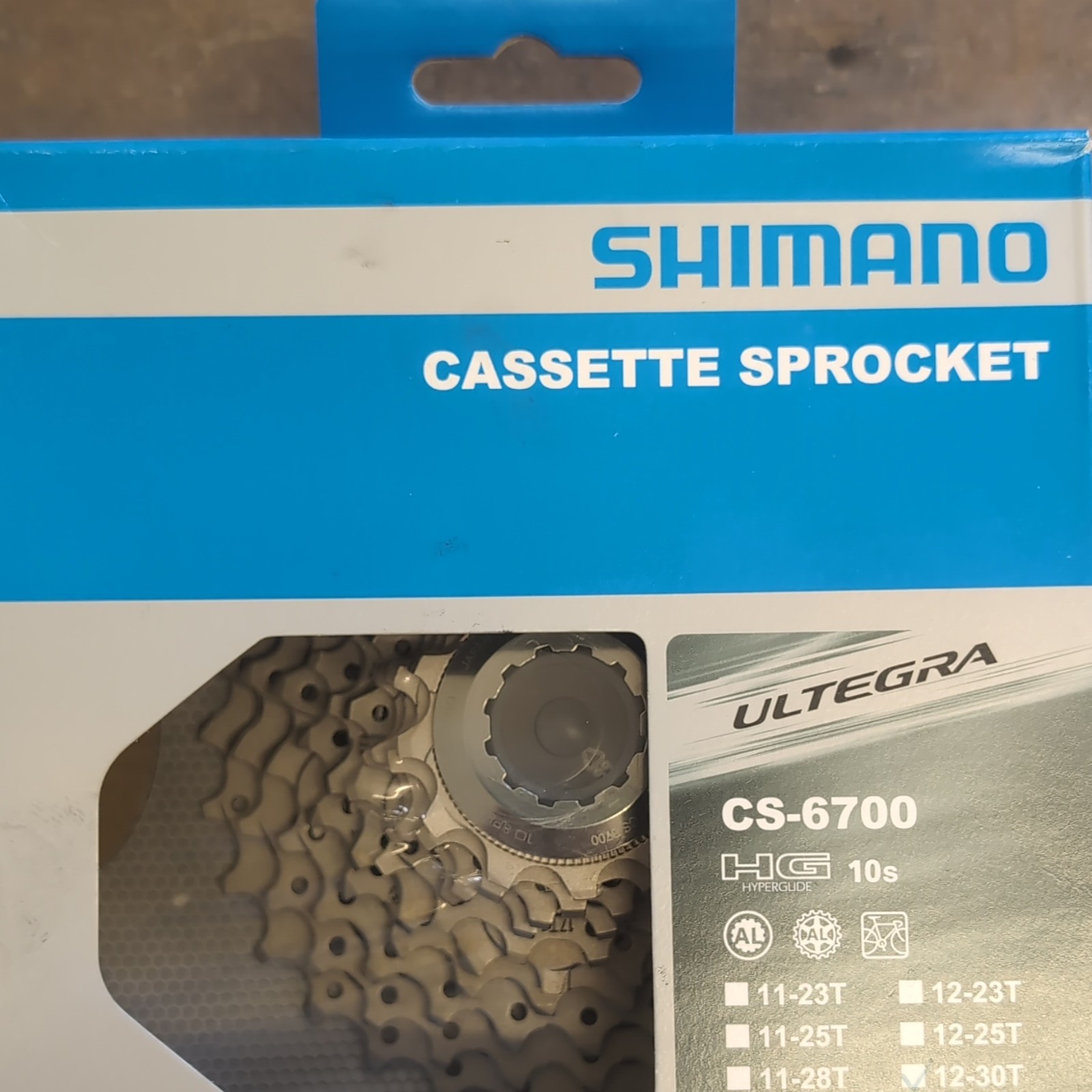 Shimano Ultegra CS-6700 10-Speed Road Bike Cassette 12-30T Silver Steel/Aluminum