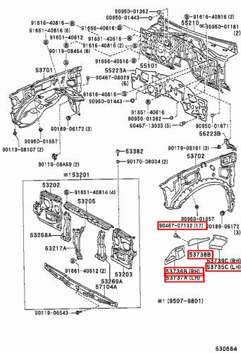 Genuine Toyota LandCruiser 80 Series HDJ Front Fender Guard Apron Cover Seal Kit - Picture 12 of 14