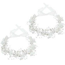 2 Pcs Flower Girl Headpiece Rhinestone Crystal 2 Count Pack of 1 , Silver