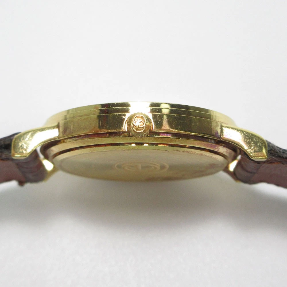 GUCCI 700L Gucci Women s Watch 750 18K Leather Belt Used AB Video