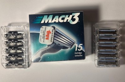 Vintage Gillette Mach3 Razor Refill 10 Cartridge New Old Stock 2001 PACKAGE OPEN