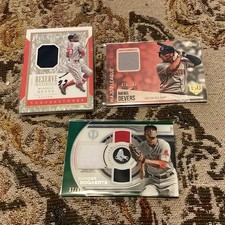 Boston Red Sox 3-Card Relic Lot Betts Devers Bogaerts numbered
