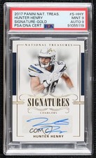 2017 National Treasures Signatures Gold 22/25 Hunter Henry PSA 9 MINT Auto 2k0