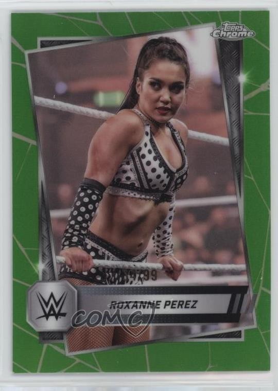 2025 Topps Chrome WWE Green Refractor 14/99 Roxanne Perez #44 1n3p