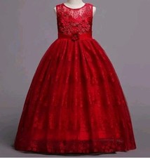 Flower Girl 13-14 Years Dress Princess Bridesmaid Wedding Pageant Prom Ball Gown