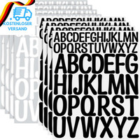 Buchstaben Aufkleber, 416 StüCk/8 Blatt Klebebuchstaben Schwarz Weiß, Selbstkleb