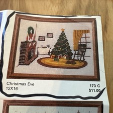 Vtg Rare Artistic Needle Kit Christmas Eve Needlepoint 1980 Kit 173c opened