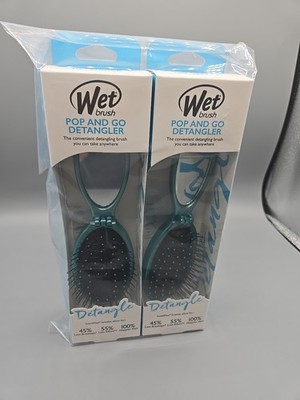 Wet Brush Pop Go Detangler - Foldable Travel Hairbrush, All Hair Types 2pk