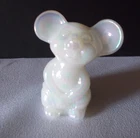 Vintage Fenton White Opalescent Glass NFGS Mouse