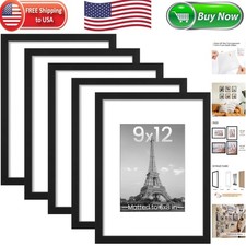 Sleek Black 5-Piece Picture Frame Set - Perfect for Family Photos and Gifting