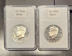 Z003 - (2) 2004-S  SILVER KENNEDY HALF DOLLAR, GEM CAMEO PROOF COIN $1 FV OF 90%