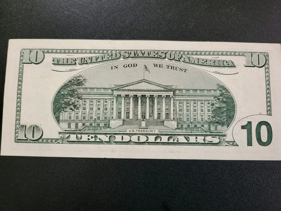 VINTAGE SERIES 1999 $10 DOLLAR BILL FEDERAL RESERVE NOTE - Image 4 of 4