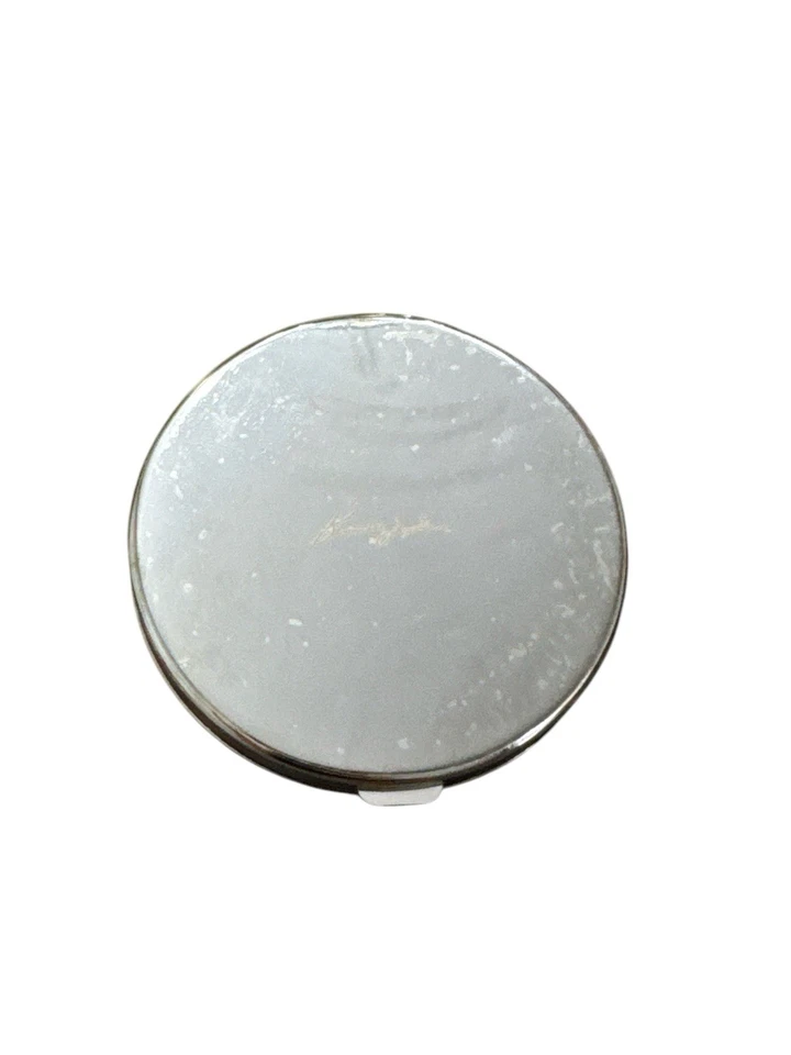 VINTAGE! KENNETH LANE CORAL BLACK AND CRYSTAL ROSE VANITY MIRROR COMPACT - Image 4 of 4