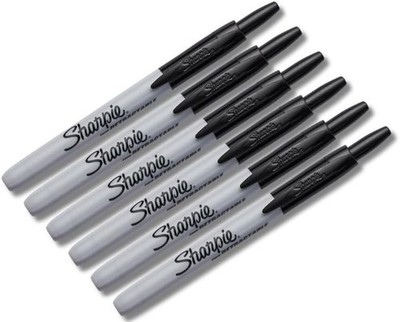 Sharpie einziehbare Permanentmarker | feine Spitze | schwarz | 6 Stück