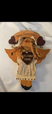 Rustic Folk Art Farmhouse Primitive Heart Angel Welcome Home Sweet Home Wall Or