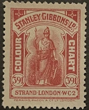 Cinderella Stamp Stanley Gibbons Colour Chart Carmine Red No. 7