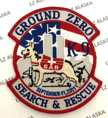 GROUND ZERO K-9 SEARCH & RESCUE PATCH WTC TWIN TOWERS NEW YORK (FD2) 9-11-01