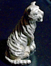 VTG Hudson Fine Pewter USA (c) 1984 Sitting TIGER Figurine 1 3/4" #3275 Detailed