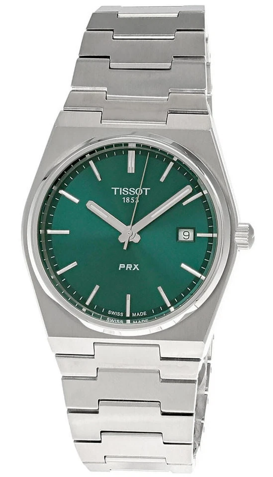 Reloj para hombre Tissot PRX cuarzo 39,5 mm esfera verde SS T137.410.11.091.00