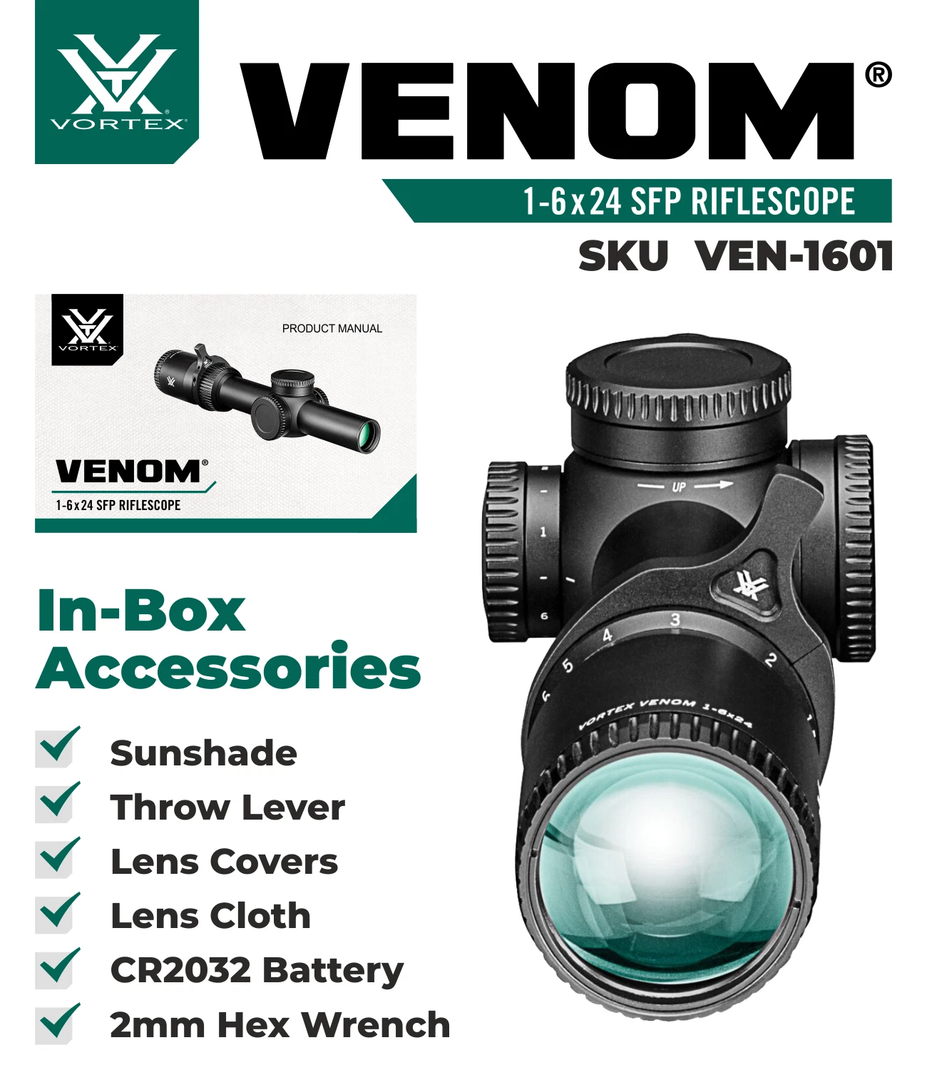 Vortex Optics Venom 1-6x24 SFP AR-BDC3 Riflescope VEN-1601 | eBay