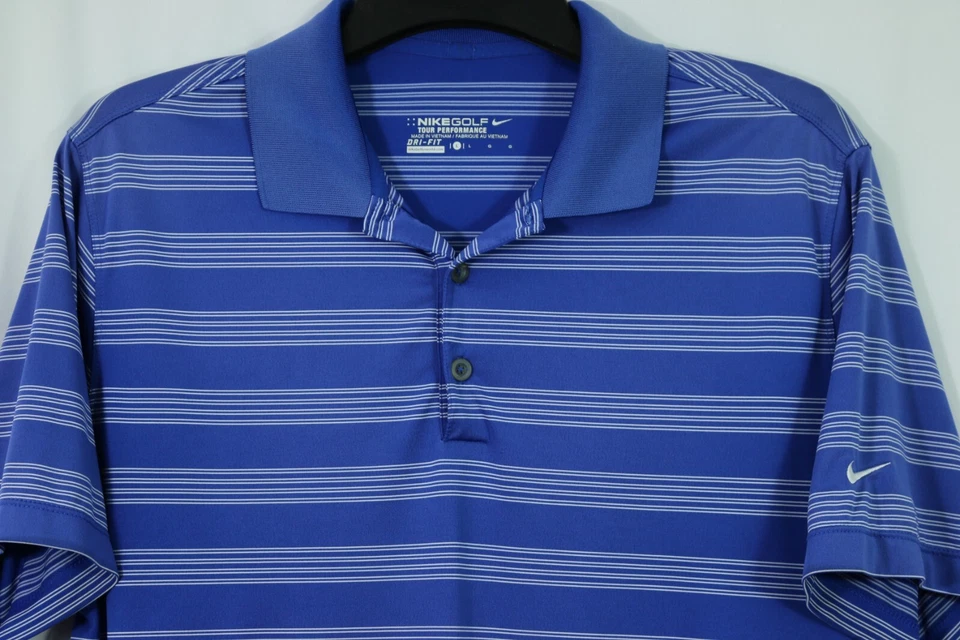 Рубашка с коротким рукавом Nike Golf Tour Performance Polo L Dri-Fit синие полосы - Изображение 2 из 4