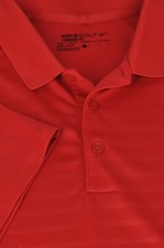 Nike Golf Men's Red Stripe Dri-Fit Golf Casual Polo Shirt S Small