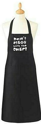 Schürze Küchenschürze mit Aufschrift Baumwolle Schwarz Weiß Cooksmart England