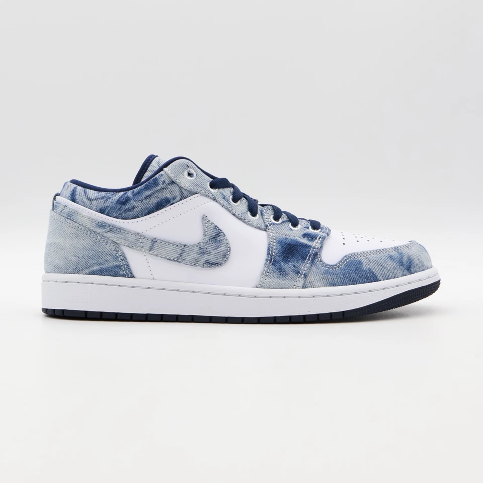 CZ8455-100 Nike Air Jordan 1 Low Washed Denim Midnight Navy White Blue (Men's) - Image 3 of 4
